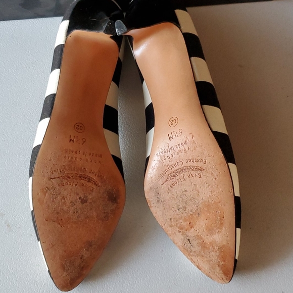 Evan-Picone Black & White Striped Heels 6.5 - Picture 7 of 9